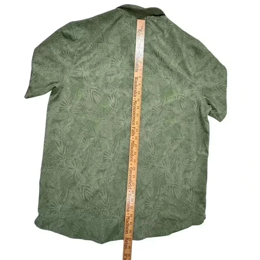 Avalanche Mens Short Sleeve Casual Button Down Hiking Outdoor Shirt Large Green - Picture 9 of 10